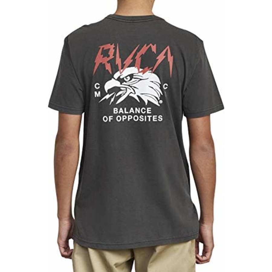 RVCA Men's Parker Short Sleeve Crew Neck T-Shirt, Pirate Black, S for $16