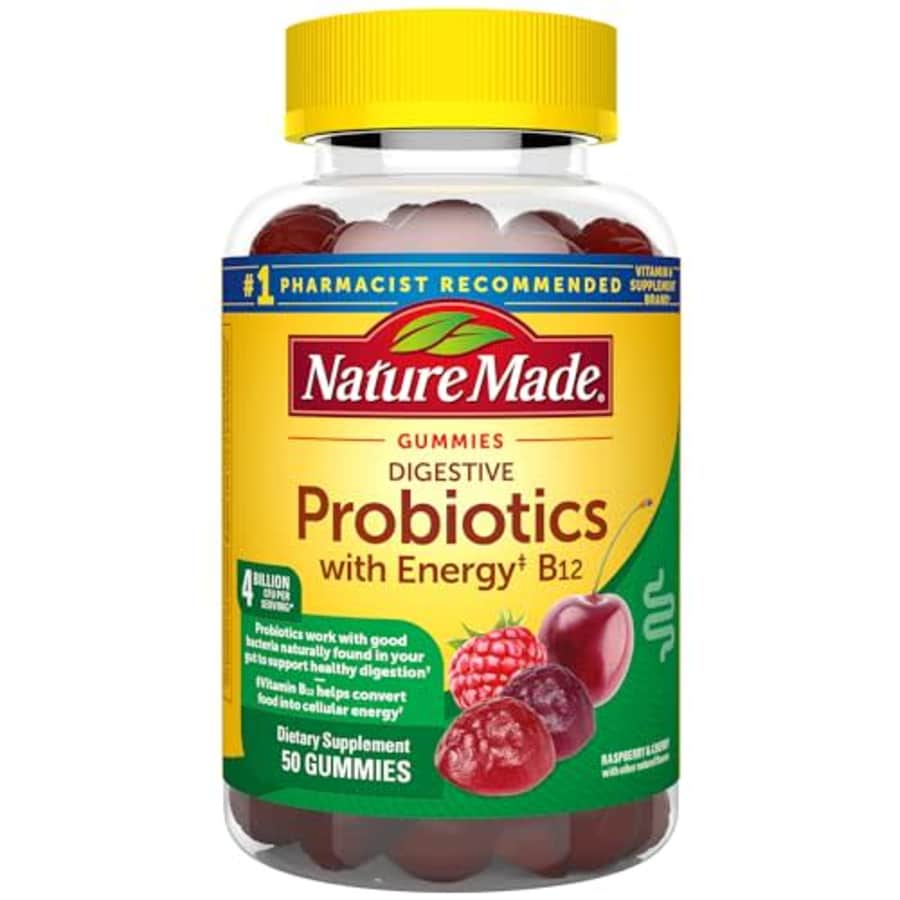 Nature Made Digestive Probiotics and Energy B12 Gummies, Dietary Supplement for Digestive Health for $16