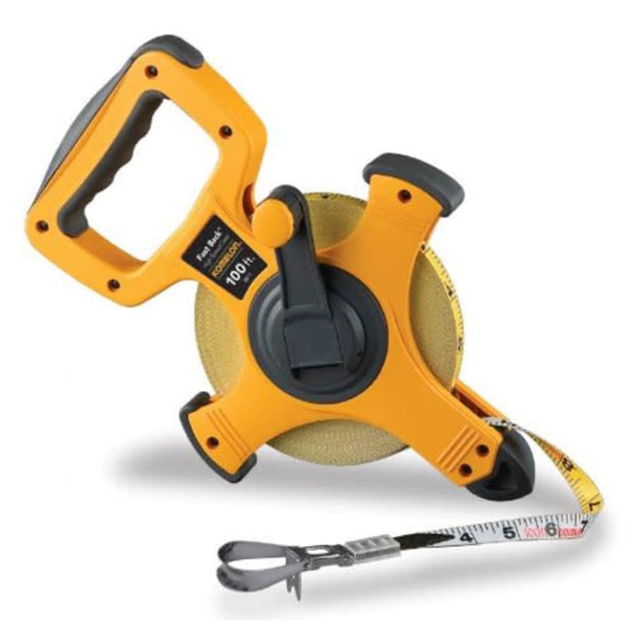 Komelon 8811 Fast Back Open Reel Long Tape Measure with Double Nylon Coated Fiberglass Blade for $36