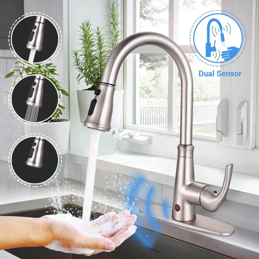 Dalmo Single Handle Sensor Pull Down Kitchen Faucet for $94