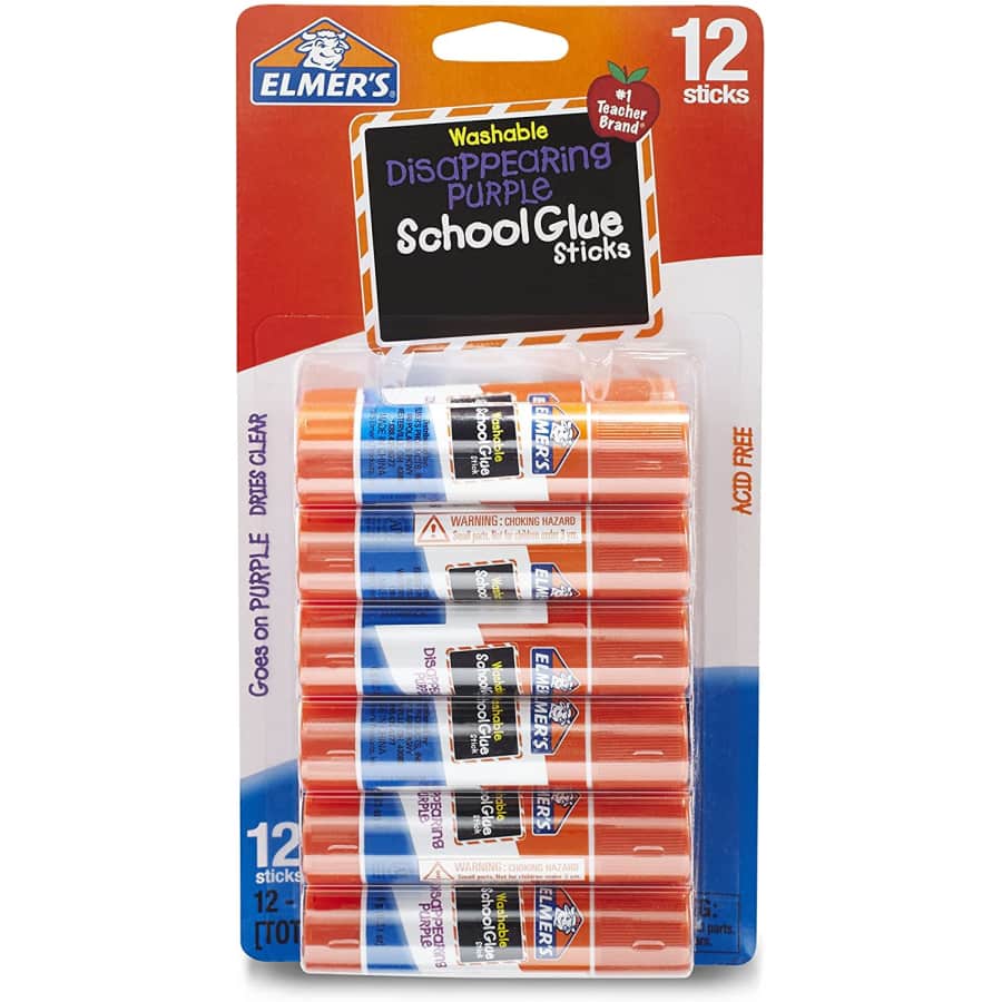 Elmer's Disappearing Purple Glue Sticks 12-Pack for $4