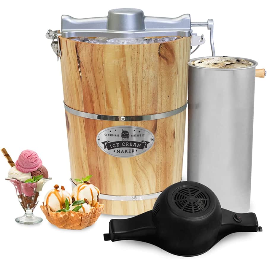 Elite Gourmet 6-Qt. Old-Fashioned Electric Ice Cream Maker for $88