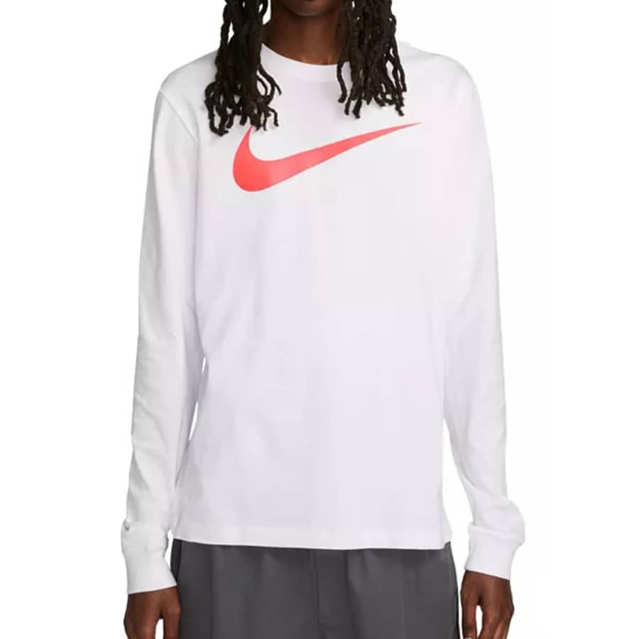 Nike Men's Sportswear Relaxed Fit Long-Sleeve Swoosh Logo T-Shirt for $14 Nike Men's Sportswear Relaxed Fit Long-Sleeve Swoosh Logo T-Shirt for $14