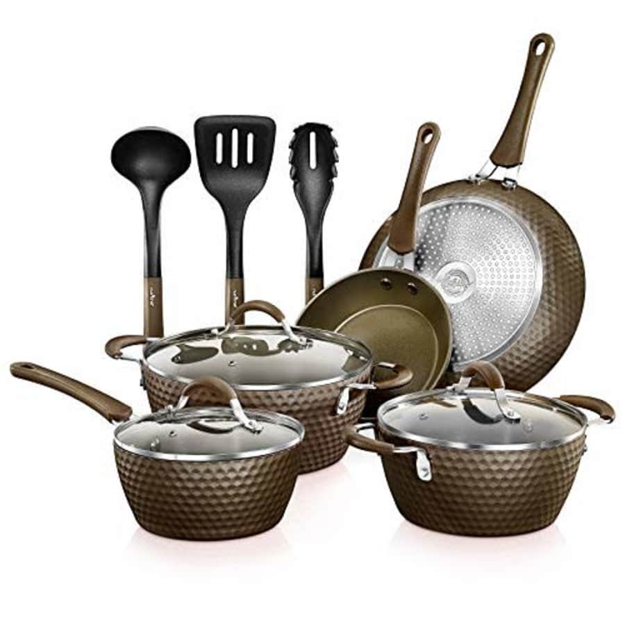 NutriChef 11-Piece Nonstick Kitchen Cookware Set - PTFE/PFOA/PFOS-Free Heat Resistant Kitchen Ware Pots Pan for $117 NutriChef 11-Piece Nonstick Kitchen Cookware Set - PTFE/PFOA/PFOS-Free Heat Resistant Kitchen Ware Pots Pan for $117
