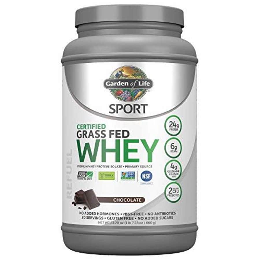 Garden of Life Sport Certified Grass Fed Clean Whey Protein Isolate, Chocolate, 23.28 oz (1 lb 7.28 for $74