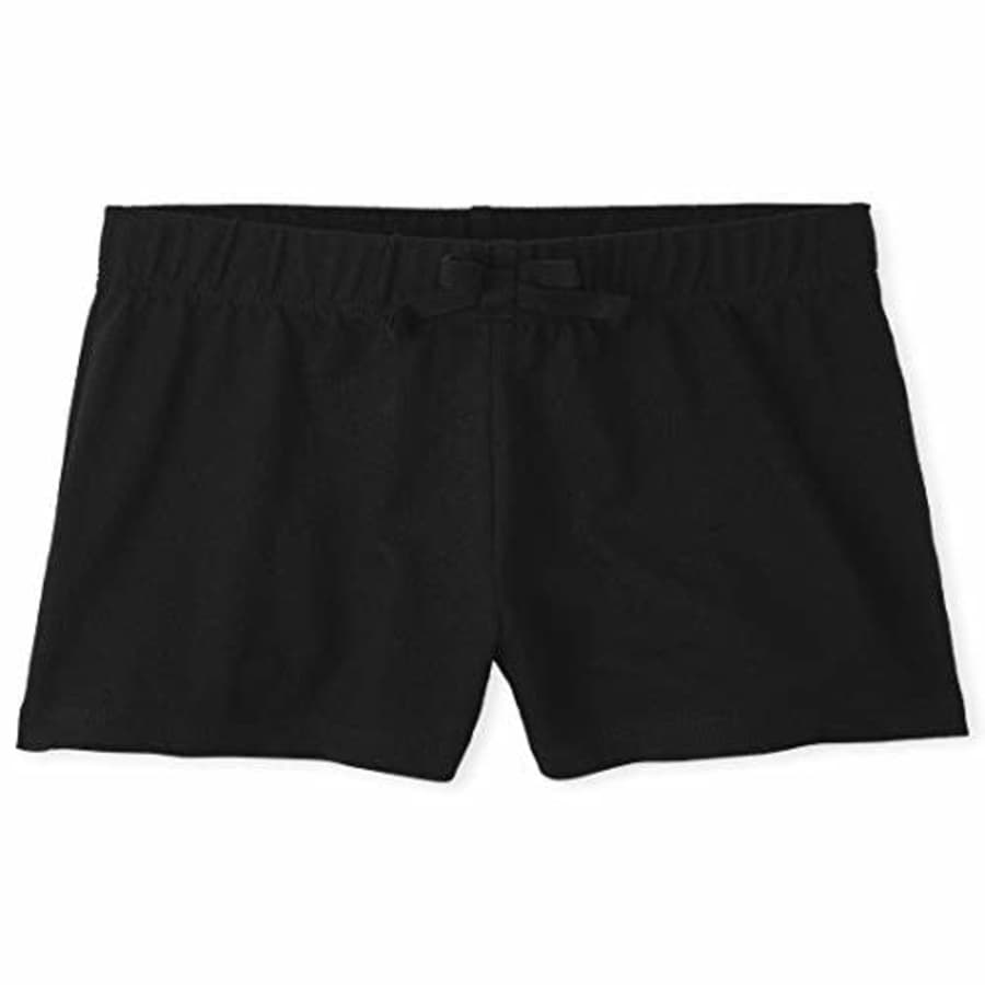The Children's Place Girls' Basic Shorts, Black, S (5/6) for $4
