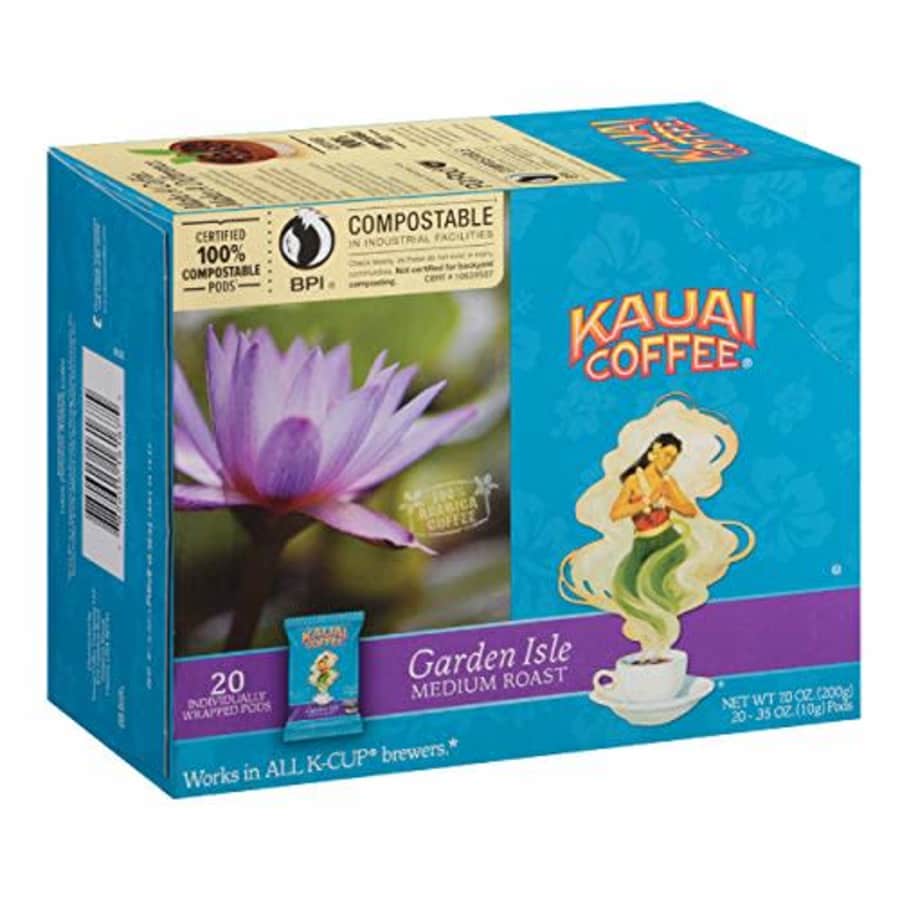 Kauai Coffee Single-serve Pods, Garden Isle Medium Roast 100% Premium Arabica Coffee from Hawaiis for $33
