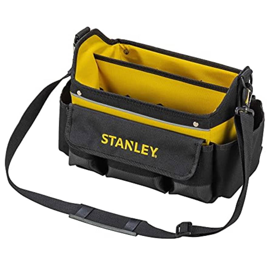 Stanley Tools STANLEY 600 Denier Open Mouth Tote Tool Bag, Heavy Duty Steel Handle, Multi-Pockets Storage for for $64