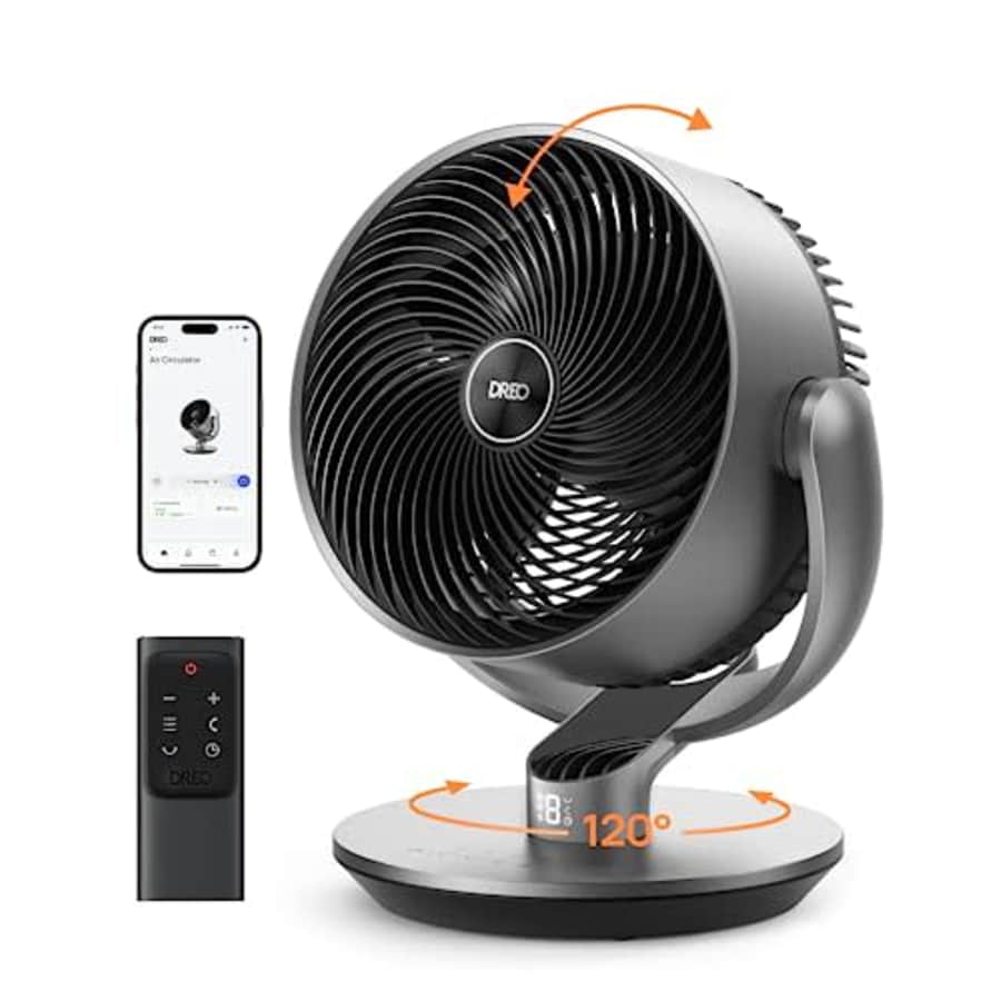 Dreo Smart Fans for Home Bedroom, 11 Inch, 25dB Quiet DC Room Fan with Remote, 120+90 Oscillating for $90