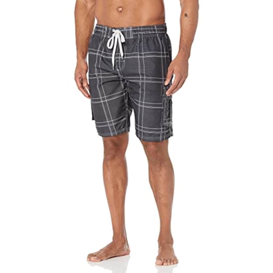 Kanu Surf mens Flex (Regular & Extended Sizes) Swim Trunks, Flex Charcoal, 5X US for $14