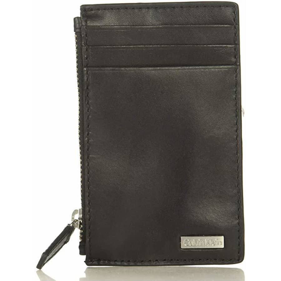 Calvin Klein Men's Leather RFID Wallet for $12