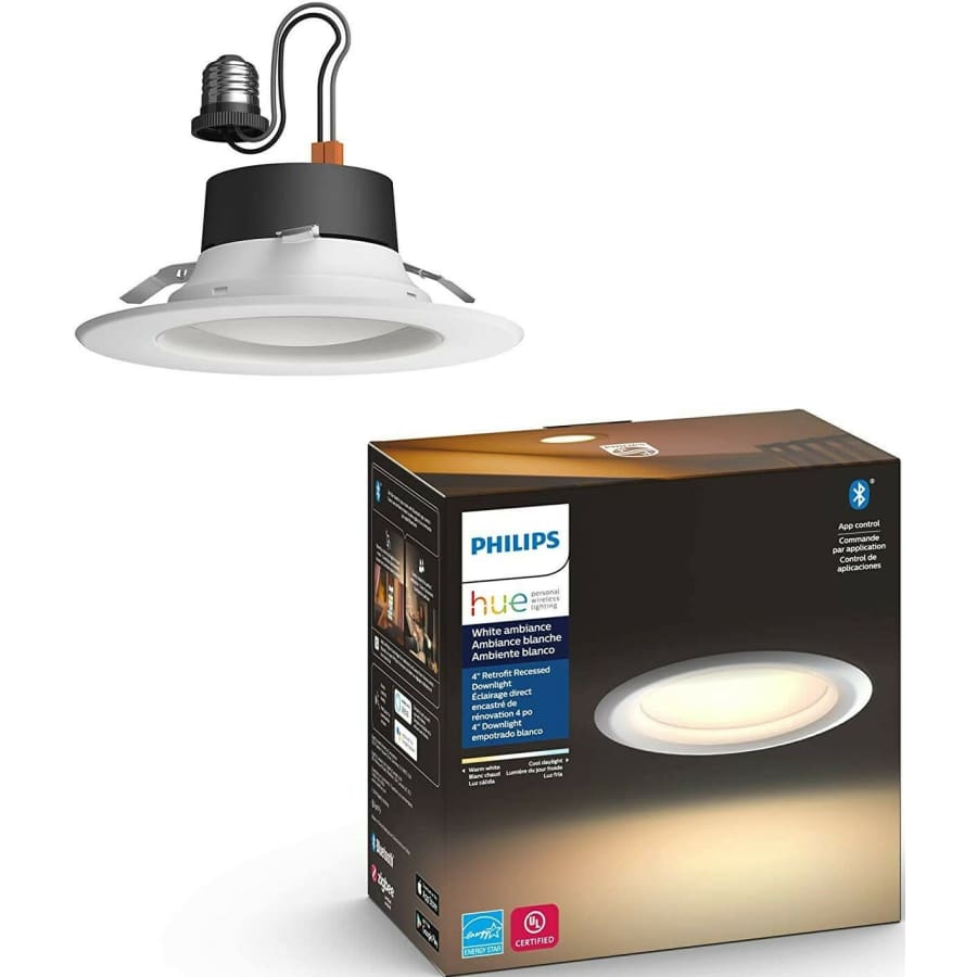 Philips Hue White Ambiance LED Smart 4" Retrofit Recessed Downlight for $39