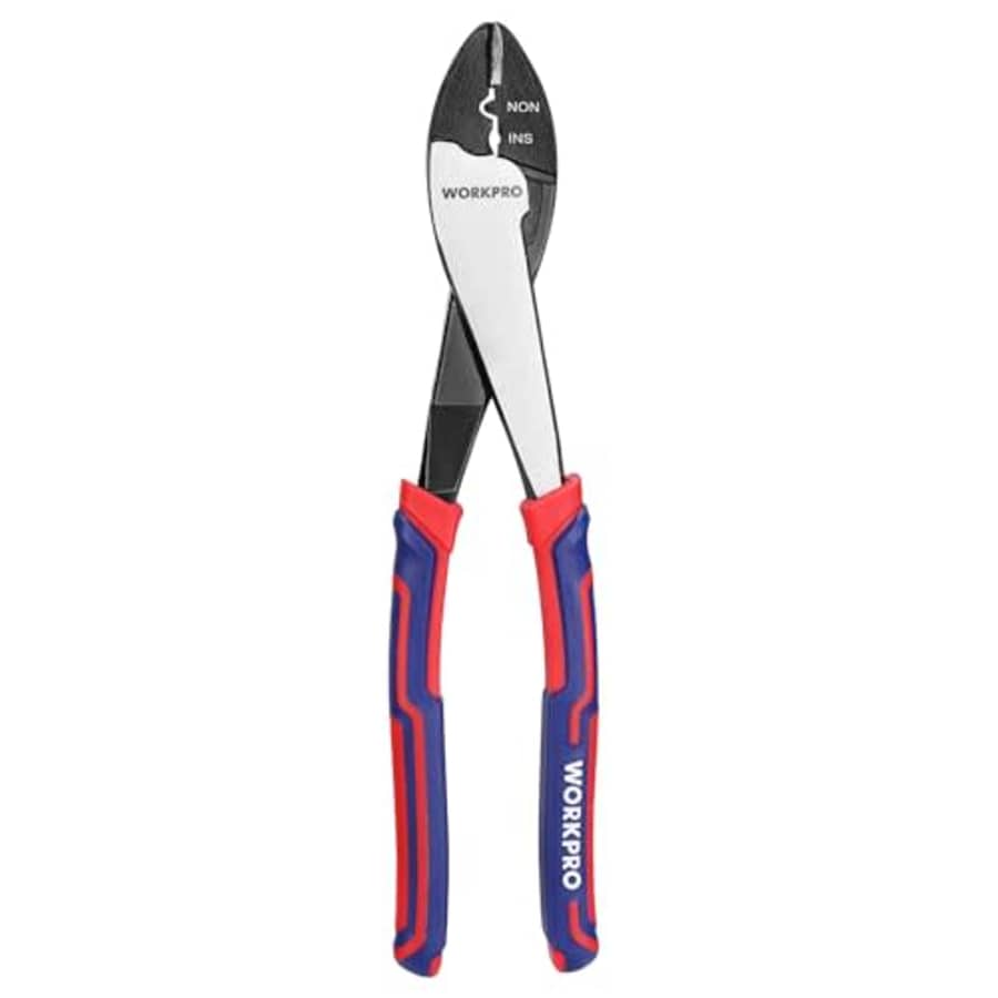 WORKPRO 9.5" Wire Cutter/Crimper, Wire Crimping/Cutting Tool for 10-22 AWG Terminals and for $17
