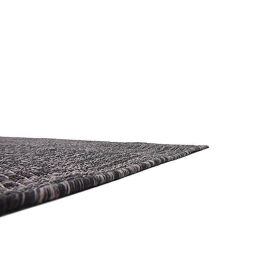 Unique Loom Outdoor Solid Collection Casual Transitional Indoor and Outdoor Flatweave Black Area for $81