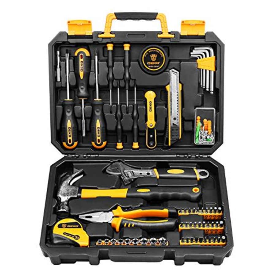 DEKOPRO 100 Piece Tool Set Home Repair Tool Kit,Plastic Tool Box Storage with General Household for $32 DEKOPRO 100 Piece Tool Set Home Repair Tool Kit,Plastic Tool Box Storage with General Household for $32