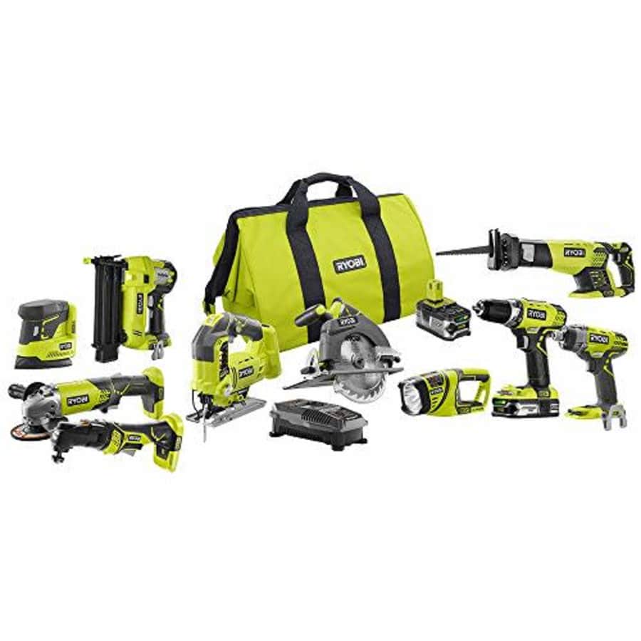 Ryobi 18-Volt ONE+ Lithium-Ion Cordless (10-Tool) Combo Kit with (1) 4.0 Ah Battery and (1) 1.5 Ah for $850
