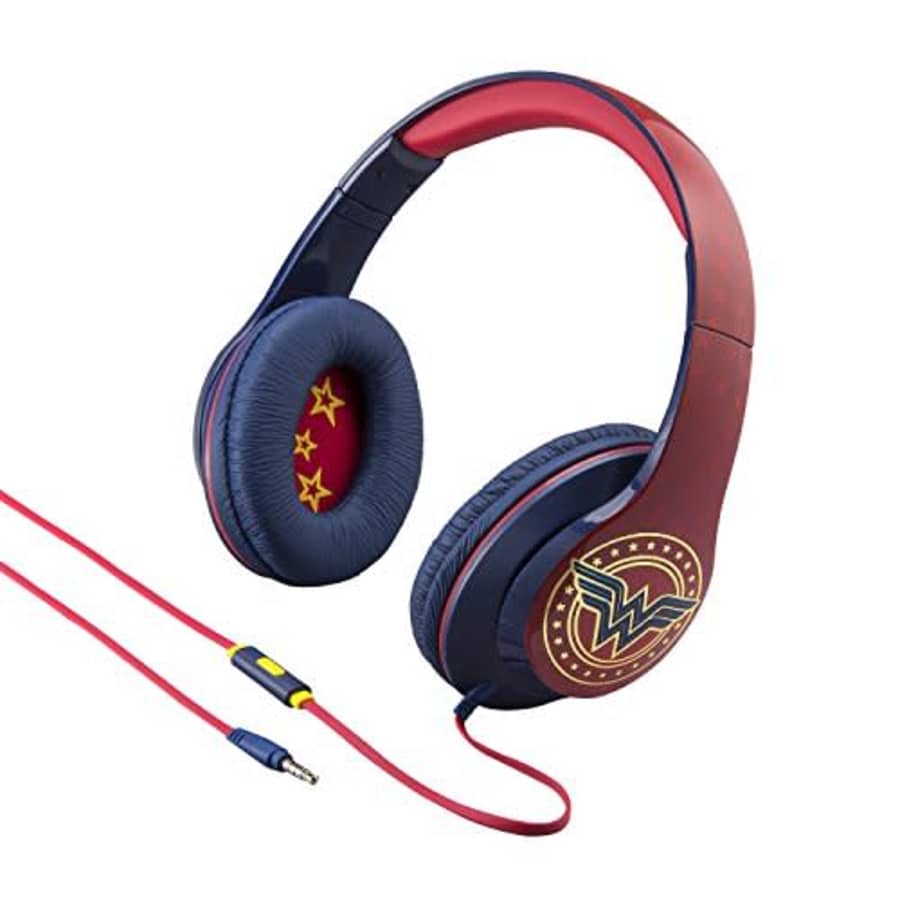 eKids Wonder Woman Over The Ear Headphones with in Line Microphone for $27