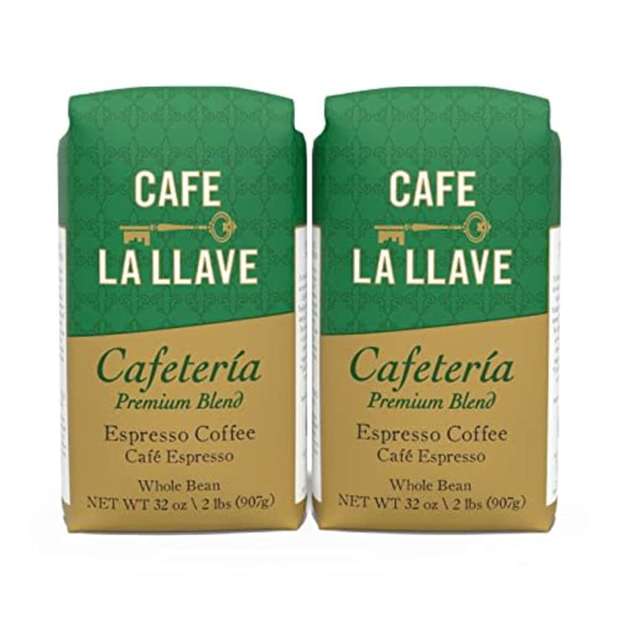 Cafe La Llave Whole Bean Espresso Coffee, for Your Coffee Maker, 32 Ounce (Pack of 2) for $34