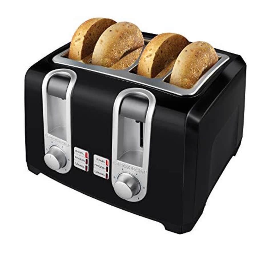 Black + Decker BLACK+DECKER T4569B 4-Slice Toaster, Bagel Toaster, Black for $32 Black + Decker BLACK+DECKER T4569B 4-Slice Toaster, Bagel Toaster, Black for $32