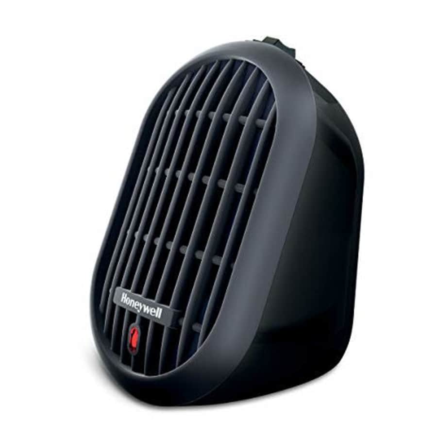 Honeywell HCE100B Heat Bud Ceramic Heater Black Energy Efficient Space Saving Portable Personal for $25