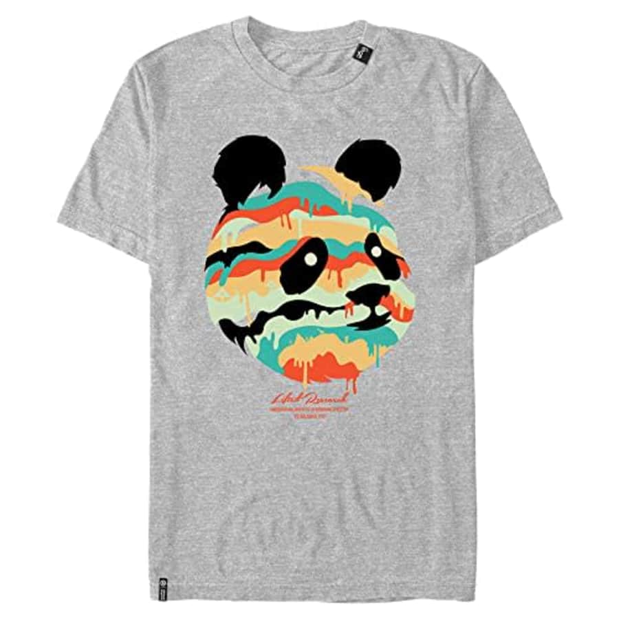 LRG Lifted Research Group Panda Dripper Young Men's Short Sleeve Tee Shirt, Athletic Heather, Large for $28