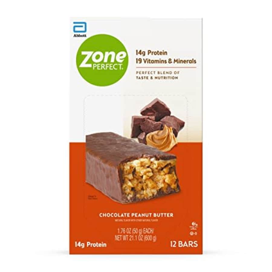 Zone Perfect ZonePerfect Protein Bars, Chocolate Peanut Butter, 14g of Protein, Nutrition Bars With Vitamins & for $31 Zone Perfect ZonePerfect Protein Bars, Chocolate Peanut Butter, 14g of Protein, Nutrition Bars With Vitamins & for $31
