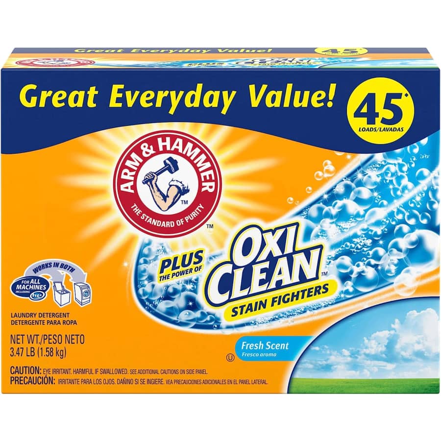 Arm & Hammer Plus OxiClean 45-Load Powder Laundry Detergent for $10 Arm & Hammer Plus OxiClean 45-Load Powder Laundry Detergent for $10