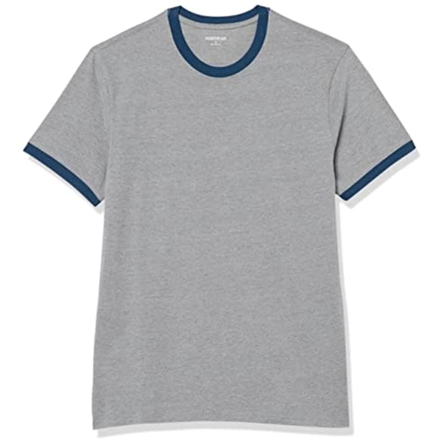 Goodthreads Men's Short-Sleeve Ringer T-Shirt, Indigo/Grey Heather, X-Large for $17