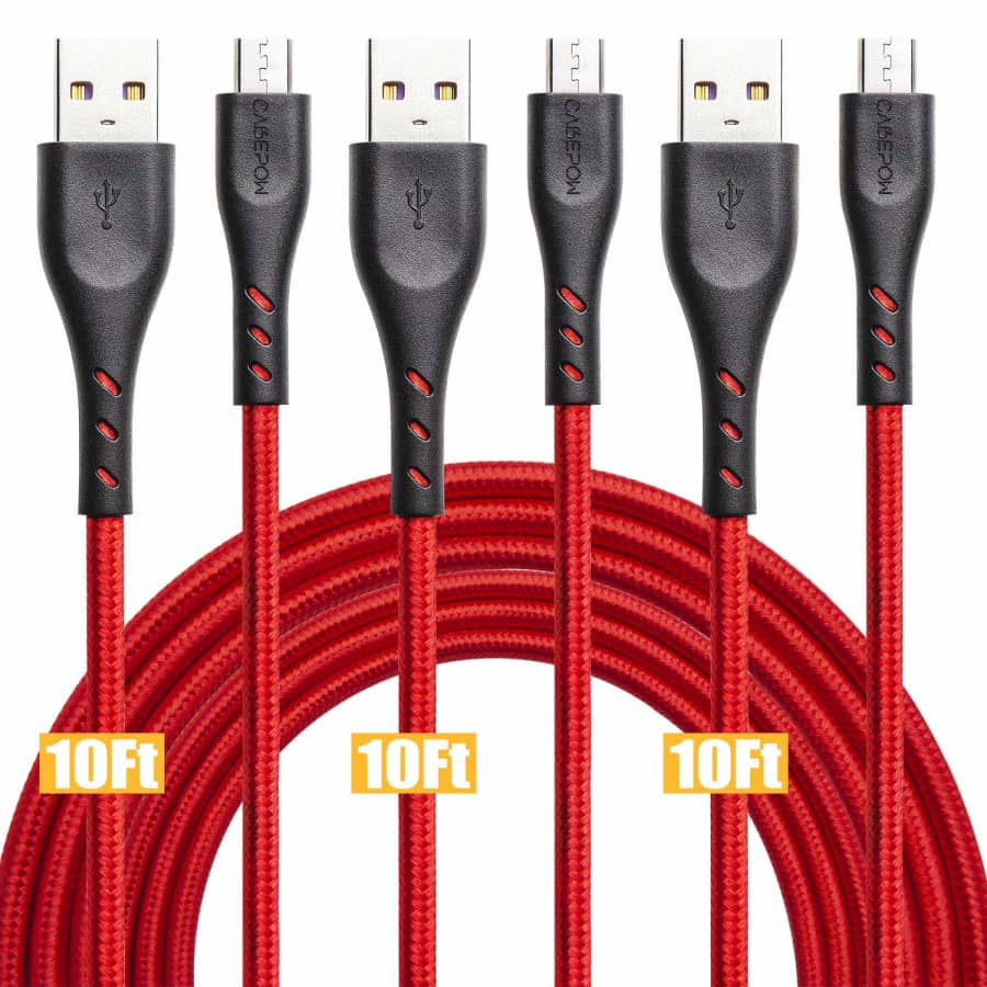 Cabepow 10-Foot Micro USB Cable 3-Pack for $5 Cabepow 10-Foot Micro USB Cable 3-Pack for $5