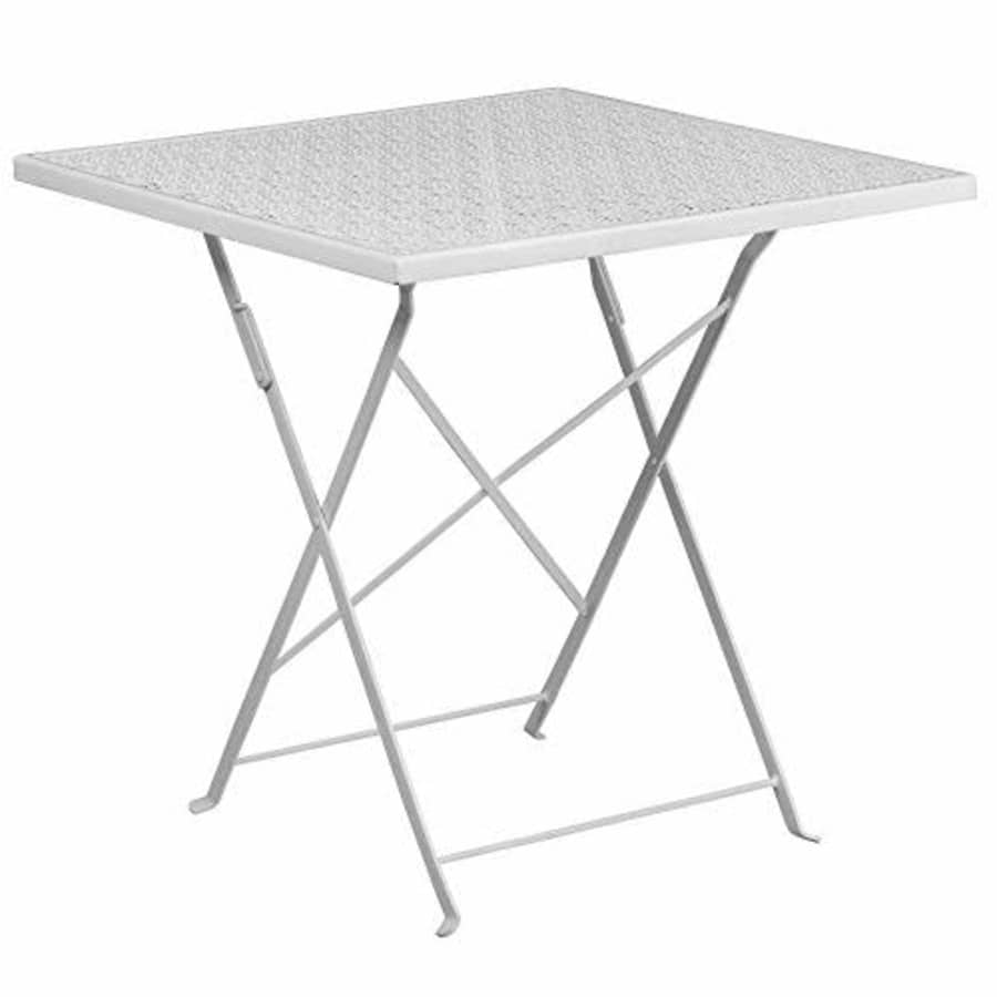 Flash Furniture 28SQ White Folding Patio Table for $100