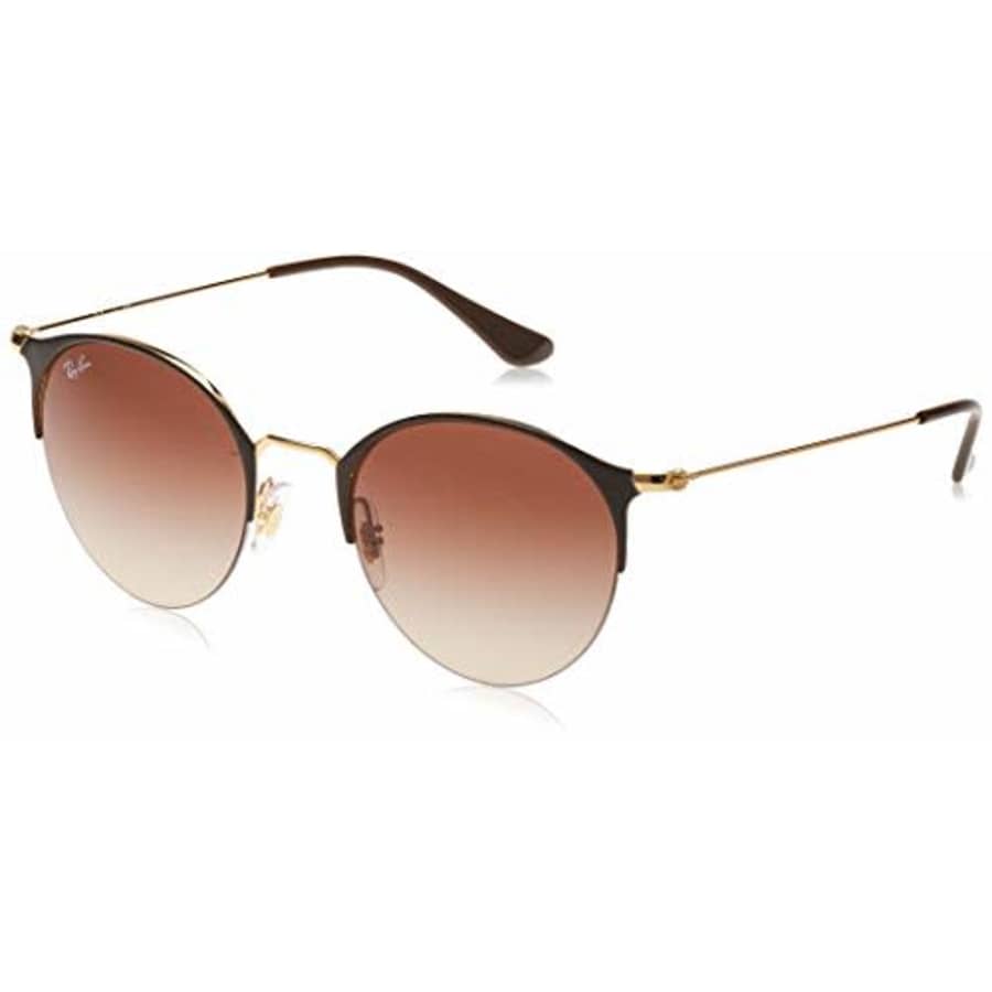 Ray-Ban RB3578 Round Metal Sunglasses, Brown On Gold/Brown Gradient, 50 mm for $206