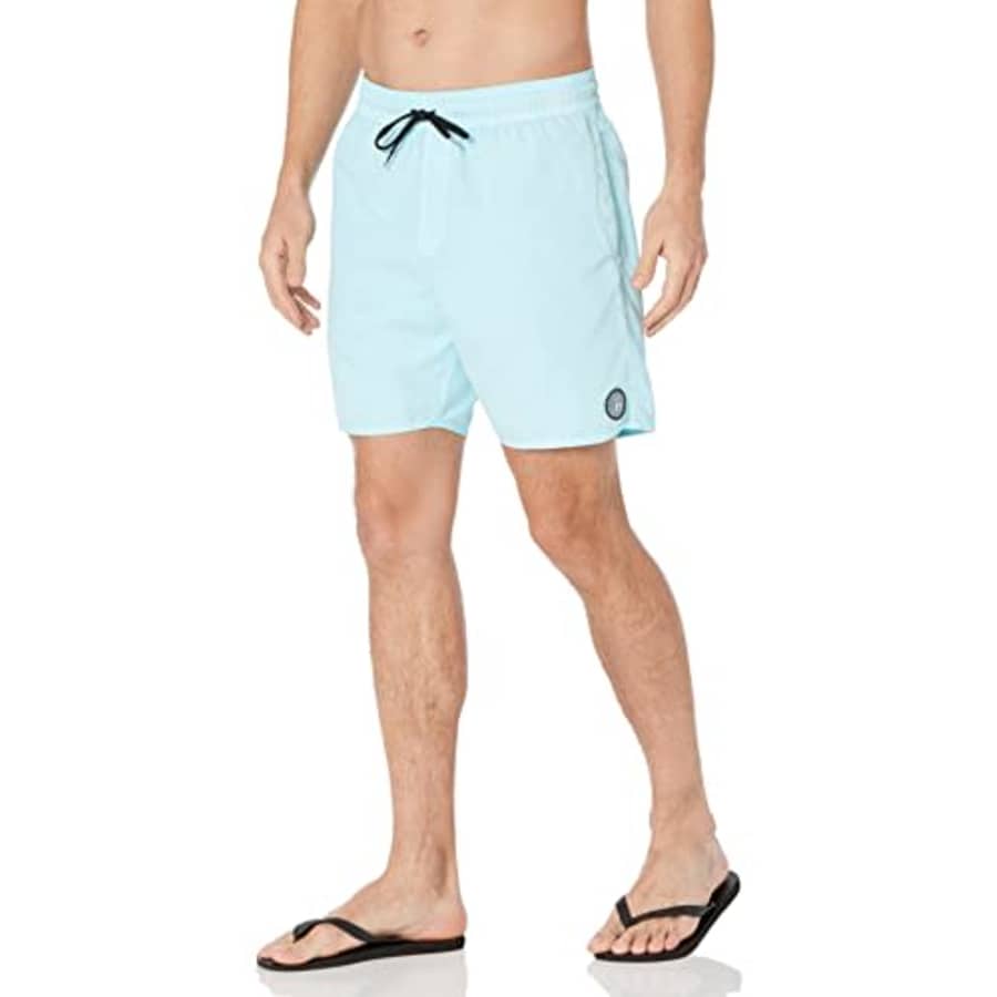 Volcom Men's Standard 17-Inch Elastic Waist Surf Swim Trunks, Antigua Sand, X-Large for $37