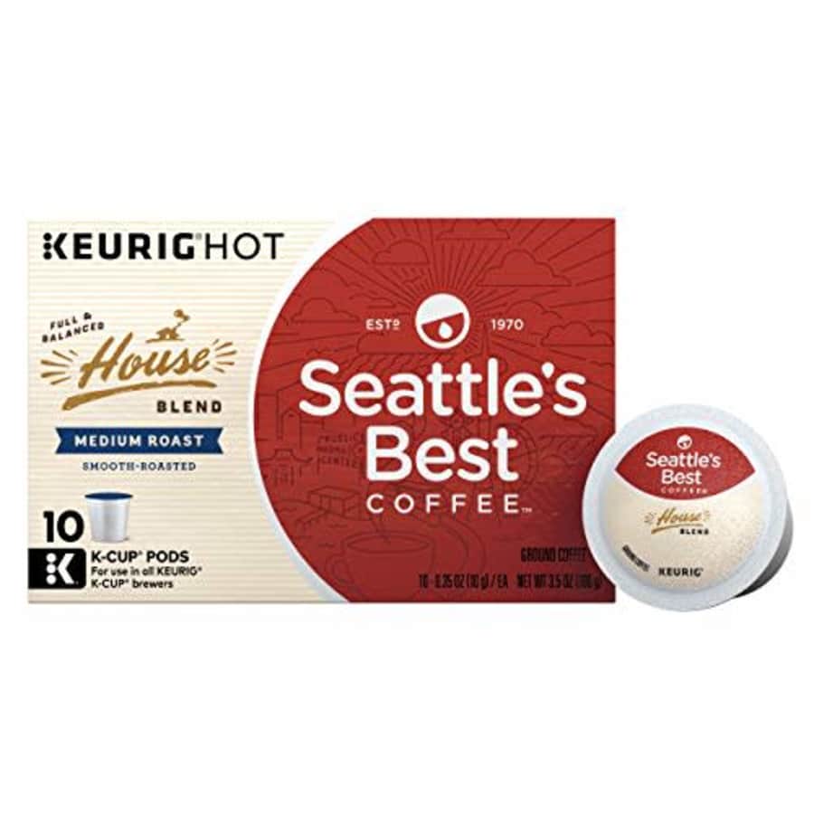 Seattle's Best Coffee House Blend Medium Roast Single Cup Coffee for Keurig Brewers, 6 boxes of 10 for $36 Seattle's Best Coffee House Blend Medium Roast Single Cup Coffee for Keurig Brewers, 6 boxes of 10 for $36