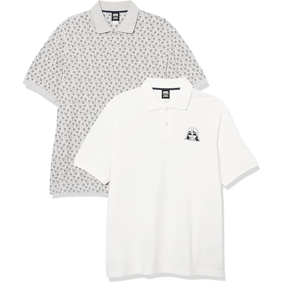 Amazon Essentials Star Wars Men's Cotton Pique Polo Shirt 2-Pack for $10
