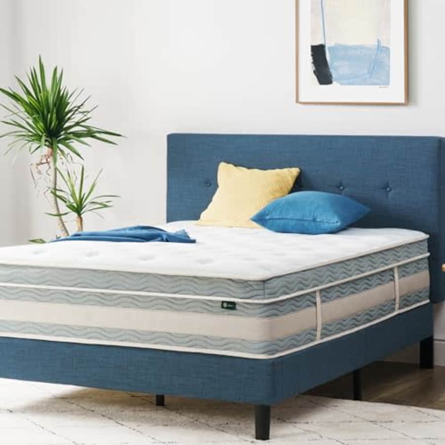 ZINUS 14 Inch Cooling Comfort Support Hybrid Mattress [New Version], Queen, Fiberglass free, Medium for $430