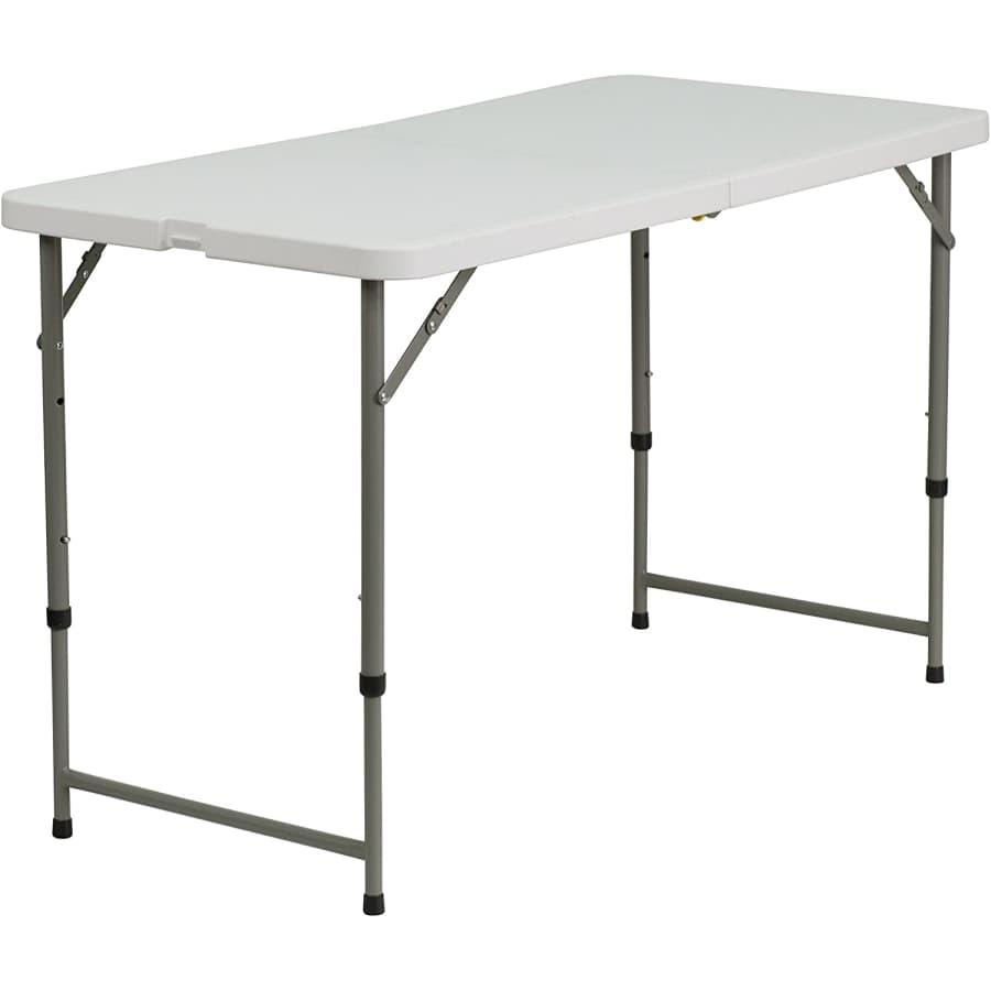 Flash Furniture 4-Ft. Height Adjustable Folding Table for $50 Flash Furniture 4-Ft. Height Adjustable Folding Table for $50