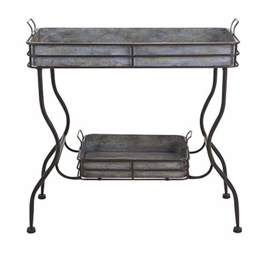 IMAX Maggie Galvanized Tray Table - Unique Accent Table for Garden, Patio, Porches, Metal Organizer for $188
