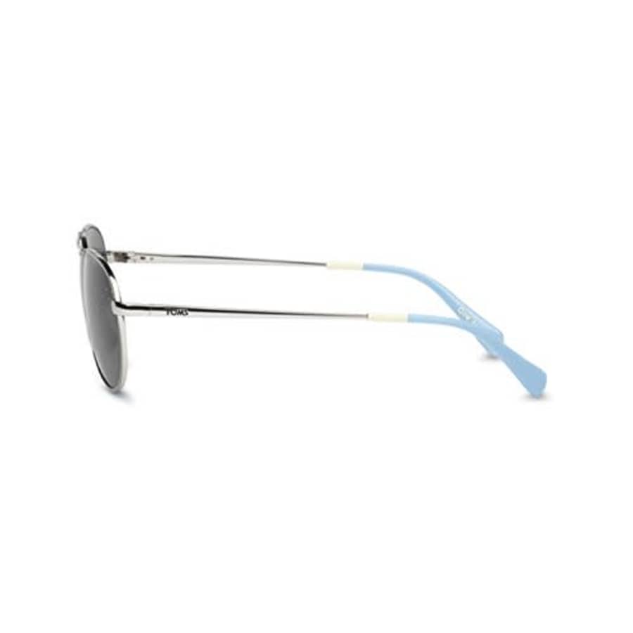 TOMS Unisex Kilgore Aviator Sunglasses in Shiny Silver with a Smoke Grey Polarized Lens for $160