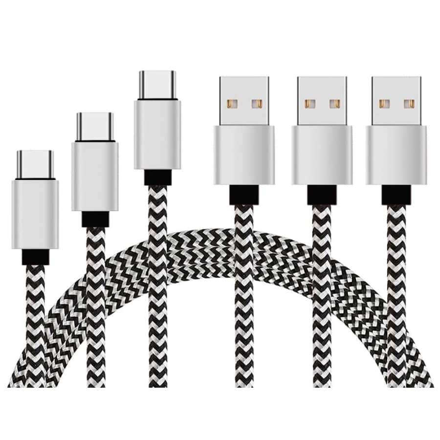 Tinwoo 6.6-Foot USB-C Cable 3-Pack for $5