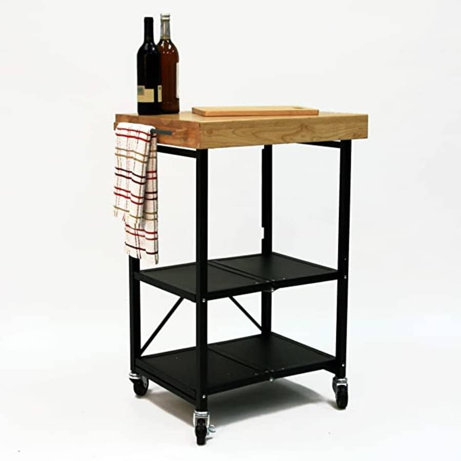 Origami Folding Kitchen Cart on Wheels for $130 Origami Folding Kitchen Cart on Wheels for $130