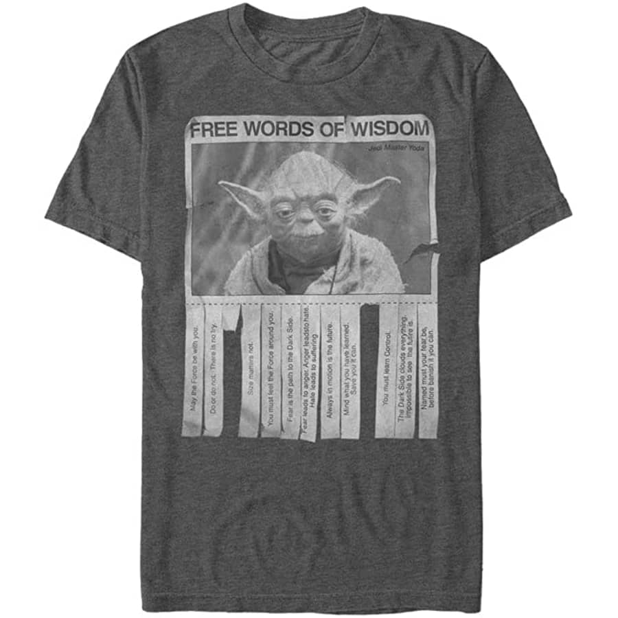 Star Wars Men's Words Of Wisdom T-Shirt for $10