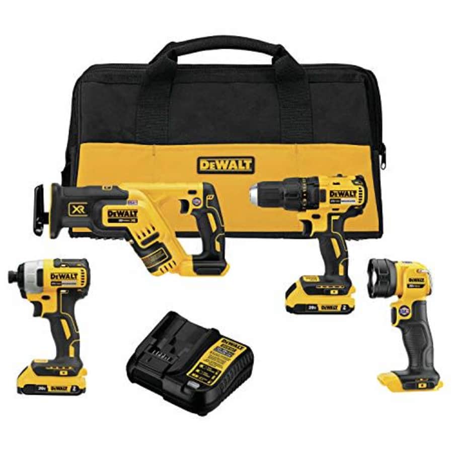 DEWALT DCK476D2 20V MAX Brushless Cordless 4-Tool Combo Kit for $375