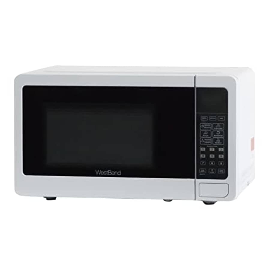 West Bend WBMW71W Microwave Oven 700-Watts Compact with 6 Pre Cooking Settings, Speed Defrost, for $80