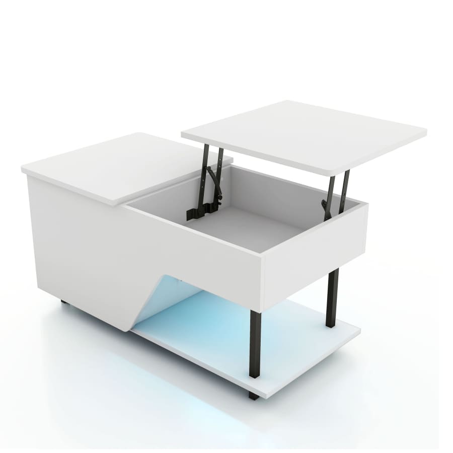 Vives Modern 37" Lift-Top Coffee Table with 16 Color LED Light and Adjustable Shelf for $50 Vives Modern 37" Lift-Top Coffee Table with 16 Color LED Light and Adjustable Shelf for $50