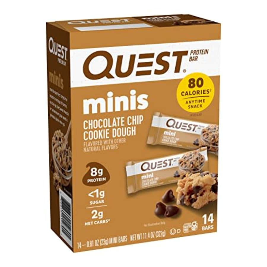 Quest Nutrition Mini Chocolate Chip Cookie Dough Protein Bars, High Protein, Low Carb, Keto for $18 Quest Nutrition Mini Chocolate Chip Cookie Dough Protein Bars, High Protein, Low Carb, Keto for $18
