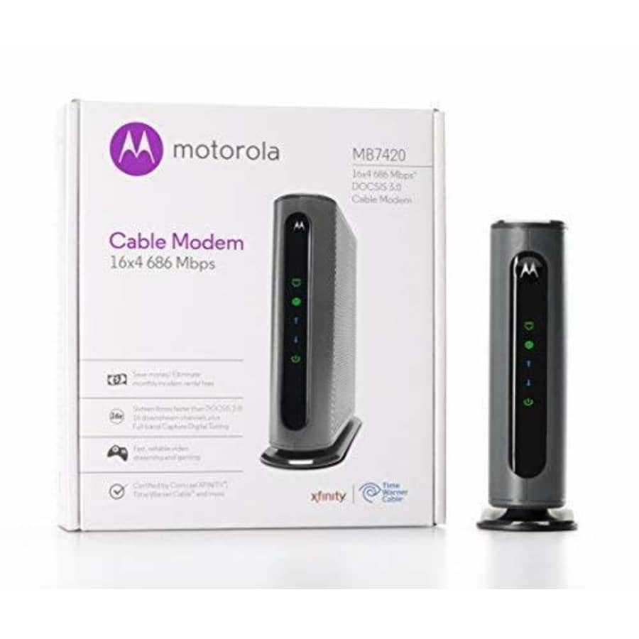 MOTOROLA 16x4 Cable Modem, Model MB7420, 686 Mbps DOCSIS 3.0, Certified by Comcast XFINITY, Charter for $50