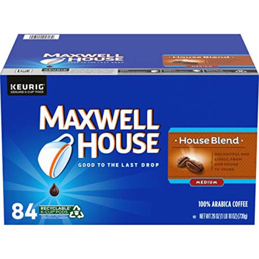Maxwell House House Blend Medium Roast K-Cup Coffee Pods (84 Pods) for $30 Maxwell House House Blend Medium Roast K-Cup Coffee Pods (84 Pods) for $30