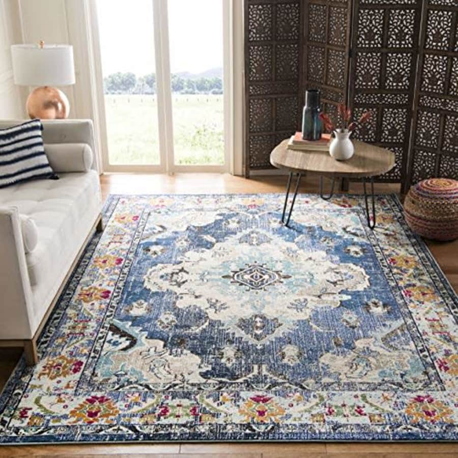 Safavieh Monaco Collection MNC243N Bohemian Chic Medallion Distressed Area Rug, 5' 1" x 7' 7", for $104