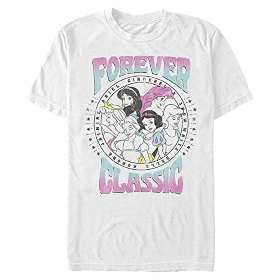 Disney Men's Classic Princess T-Shirt, White, XX-Large for $10