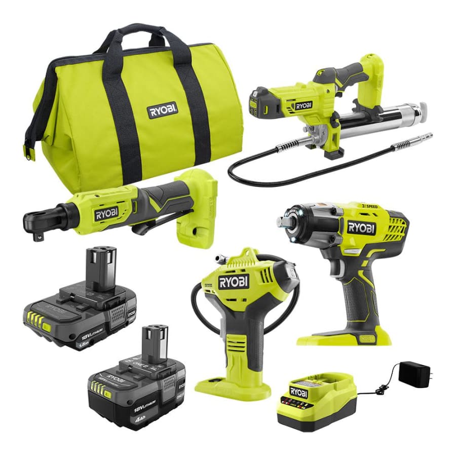 Ryobi ONE+18V Cordless 4pc Automotive Combo Kit w/ 2 Batteries for $299 Ryobi ONE+18V Cordless 4pc Automotive Combo Kit w/ 2 Batteries for $299